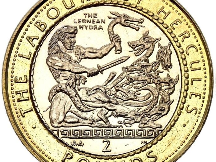 Gibraltar 2 Pound 1998 Hercules Series - The Lernean Hydra