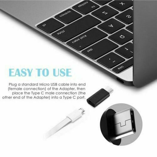 2PCS - [Micro USB (Female) to USB-C (Male) Charger/Sync Convertor/Adapter] (Brand New/Warranty)