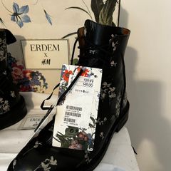 Navy Designer Erdem for H&M biker boots