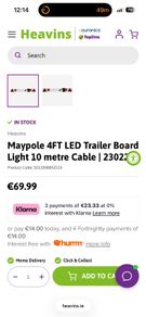 trailer board with lights 6m cable