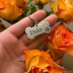 Personalised Engraved Silver Dog tag