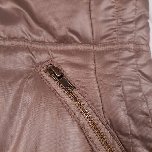 Per Una Bronze Beige Brown Metallic Quilted Puffer Vest Zip-Up Bodywarmer Gilet Size S
