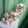 Pair of Staffordshire Style Dogs - Rose/Floral/Gold Image 5