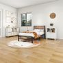 Single Bed Frame with Rustic Wood Headboard Image 3