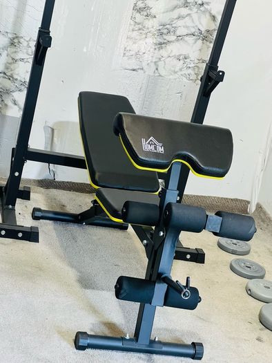 Barbell Dumbbells Weights Rack Bench