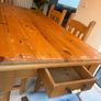 Farmhouse solid oak kitchen table and six chairs Image 7
