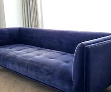 Modern Navy Velvet 3 seater Sofa - reduced to sell!