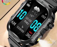 Military Smart Watch for Men 1.96 Inches Outdoor Sports Smartwatch with Answer/Make Call,Fitness watch,Blood Oxygen,Heart Rate and Sleep Monitor Compatible with iPhone and Android