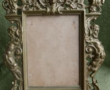 Antique Art Nouveau  Brass  Photo Frame with stand. Spain 1890-1915