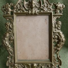 Antique Art Nouveau  Brass  Photo Frame with stand. Spain 1890-1915