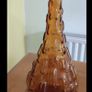 Beautiful 1960s retro lozenge shaped pattern amber coloured Empoli bottle Image 4