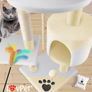 Cat Scratching Tree with Sisal Trunks for Claws, Kennel, Balls and Play Rope, Height 112 cm, with Lots of Cuddling and Playing Options Image 4