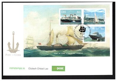 2013 Ireland The Port of Cork Commemorative Stamps Miniature Sheet An Post First Day Cover (FDC)