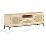 TV Cabinet 120x30x40 cm Solid Mango Wood and Natural Cane Image 2