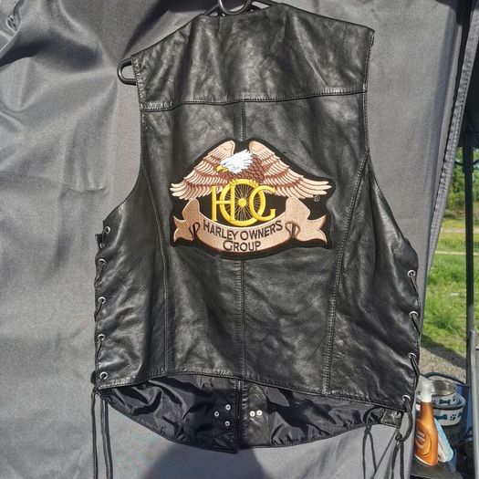 Leather Biker Vest size L