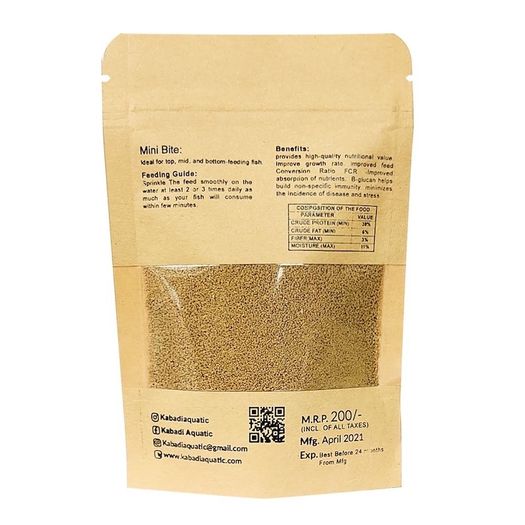 Kabadi Mini Bite 50g - Mini granulki, Slow Sinking