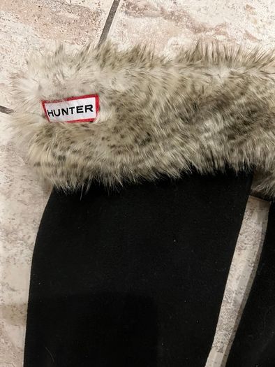 New Pair Hunter Wellie Socks With Fur Cuffs
