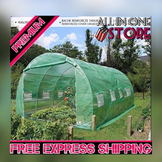 Polytunnel Greenhouse 4x3x2m 12m SquaredPoly Tunnels Gardening Walk In Pollytunnel Tent with Steel Frame (FREE POSTAGE)