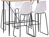 5 Piece Bar Set Plastic White