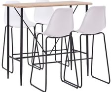 5 Piece Bar Set Plastic White