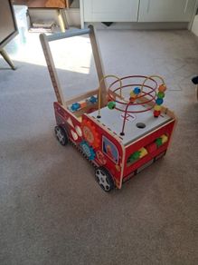 Toys Squirrel Play Wooden Activity Baby Walker Fire Engine