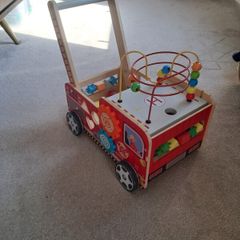 Toys Squirrel Play Wooden Activity Baby Walker Fire Engine