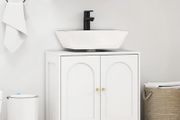 Under Sink Bathroom Cabinet with 2 Arch Doors - White