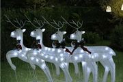 Christmas Reindeers 4 pcs White 80 LEDs