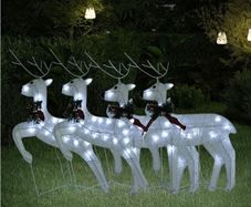 Christmas Reindeers 4 pcs White 80 LEDs