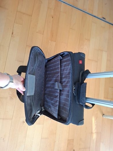Delsey wheelie suitcase.