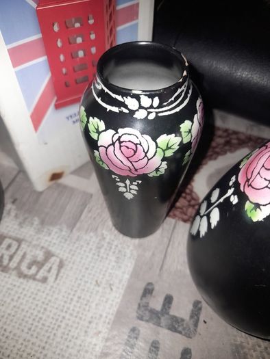 Beautiful Rare Old Set of five Shelley Pottery Vases England