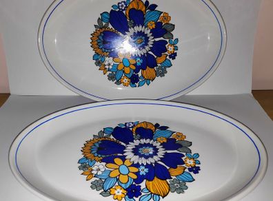 Mid Century Weatherby Hanley Royal Falcon Ware 2 Oval Serving/Meat  Plates