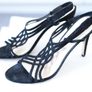Lk Bennett Wade Black Suede Strappy Heel Sandals Size 7/40 Image 2