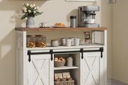 Sideboard Kitchen Cabinet Storage Cabinet with 2 Sliding Doors Adjustable Shelves
