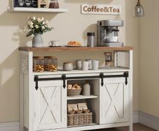 Sideboard Kitchen Cabinet Storage Cabinet with 2 Sliding Doors Adjustable Shelves