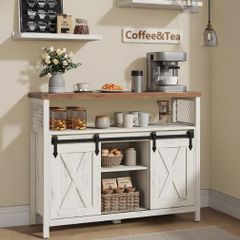 Sideboard Kitchen Cabinet Storage Cabinet with 2 Sliding Doors Adjustable Shelves