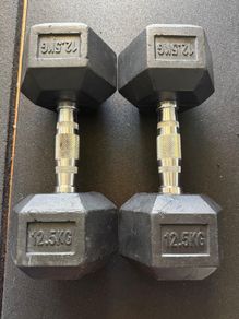 Weights - 2 x 12.5KG Hex Dumbbells