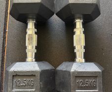 Weights - 2 x 12.5KG Hex Dumbbells