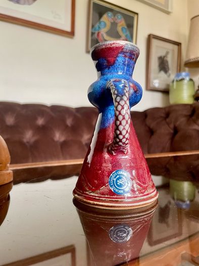 Vintage Glossy Michael Kennedy Sligo Handmade Candle holder with Stylised Handle