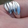 Heavy Double Leaf Sterling Silver Ring Image 6