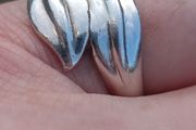 Heavy Double Leaf Sterling Silver Ring