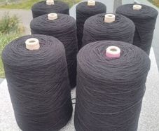 Double-worsted Black Wool Yarn Cones