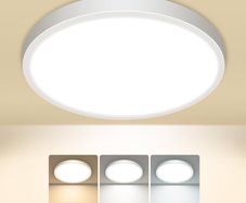3000K 4000K 6500K 3 Colours Ceiling Light, 15 W 1500 LM, Modern, Round, IP44 Waterproof Bathroom Ceiling Light for Kitchen, Bedroom, Hallway, Garage, Balcony
