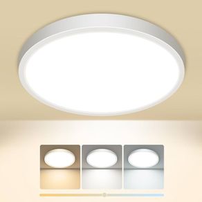 3000K 4000K 6500K 3 Colours Ceiling Light, 15 W 1500 LM, Modern, Round, IP44 Waterproof Bathroom Ceiling Light for Kitchen, Bedroom, Hallway, Garage, Balcony