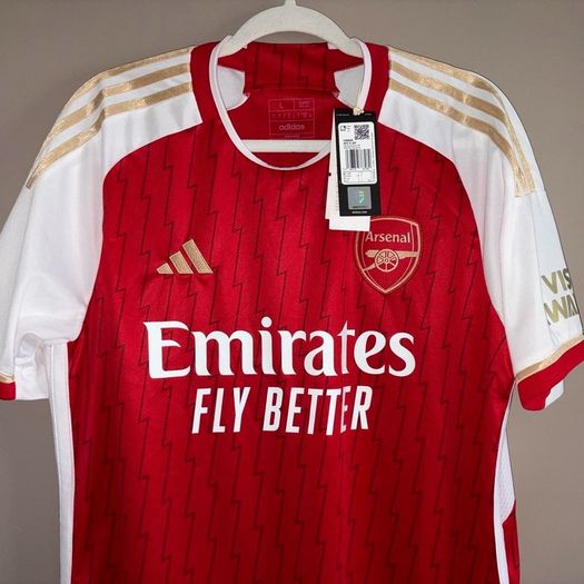 Adidas Arsenal Home Jersey Red White Gold BNWT Size L