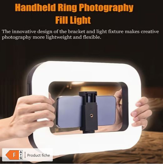 Smartphone Camera Stand, Handheld Circular Selfie Light Kit,