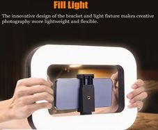 Smartphone Camera Stand, Handheld Circular Selfie Light Kit,