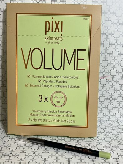 Pixi 3X volumzinb infusion sheet mask set and endless silky eye pencil in black noir