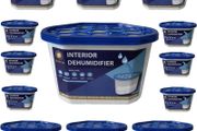 Dehumidifier Tubs 500ml Pack of 10 Moisture Absorber Condensation Remover for Damp, Mould, Moisture in Home, Kitchen, Wardrobe, Bedroom, Caravan, Office, Garage, Bathroom, Blue