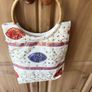 Boho Holiday bag textile with cane handle sequins and embrodiery Image 2